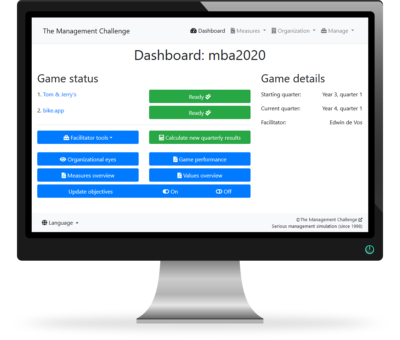 Begeleid zelf een managementsimulatie - Dashboard The Management Challenge